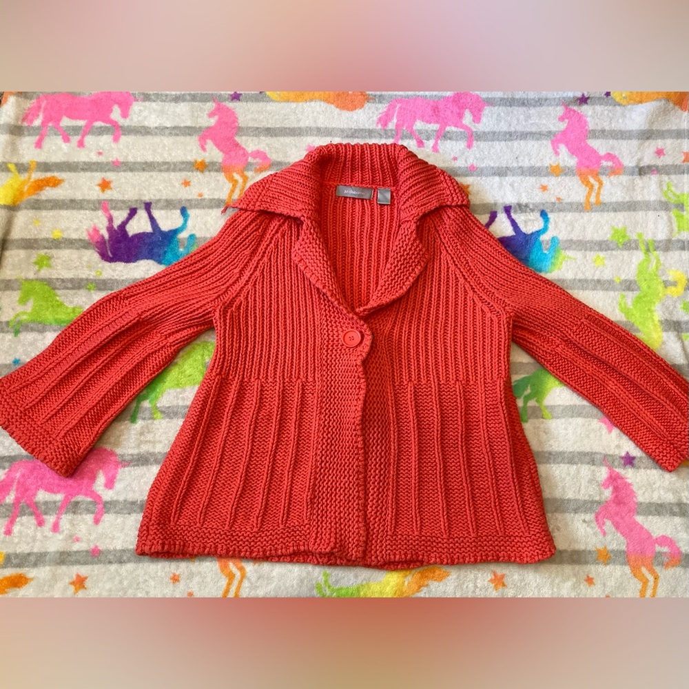 🧶Orange Liz Claiborne Pea Coat, size Large